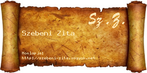Szebeni Zita névjegykártya