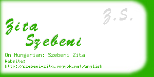 zita szebeni business card